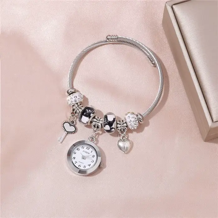 Montre-bracelet pour femme avec pendentif Fashion Love