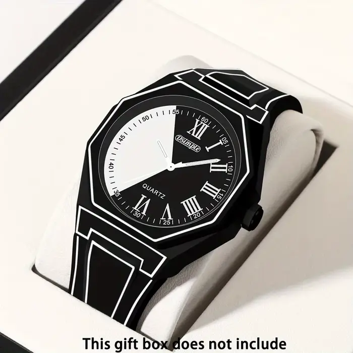 Montre Simple Mode Hommes Fonction Date Montre Bracelet Quartz Style Preppy Entrainement Electronique Bracelet Silicone Unisexe Occasions Spéciales