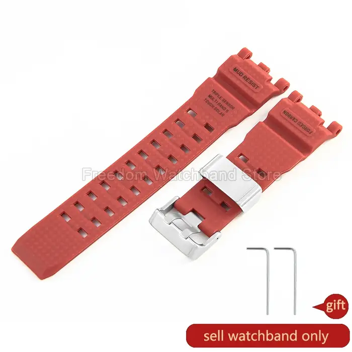 Pour Casio G-SHOCK Mudmaster II GWG - 2000 GWG - 2040 bracelet de montre en résine de qualité supérieure en kaki rouge noir taille spéciale conception antidérapante
