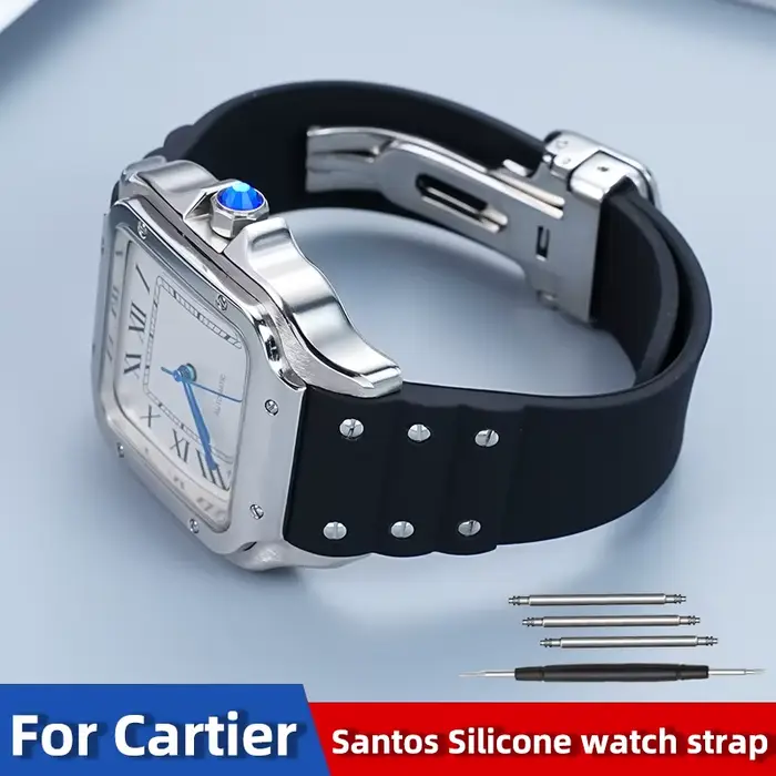 Bracelet de montre en caoutchouc/silicone véritable de 21 mm