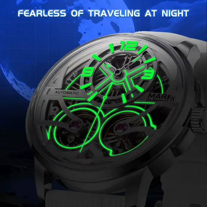 Montre-bracelet mécanique automatique pour homme Mark Fairwhale Fashion Tourbillon