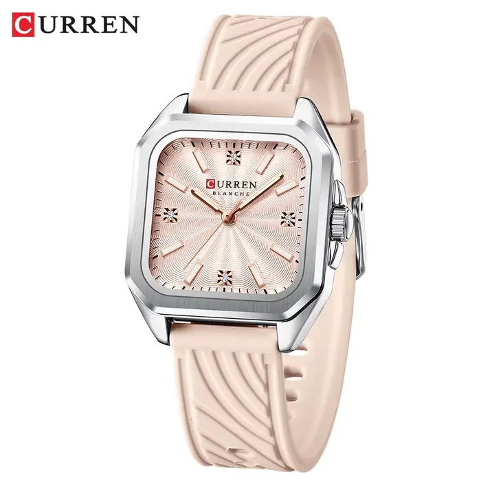 Montre femme pour infirmière design carré acier inoxydable facile à lire silicone multifonction quartz robuste professionnelle occasions spéciales