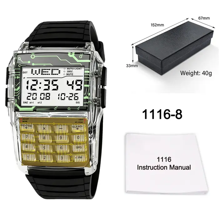 Montre Calculatrice Multifonctionnelle Homme 2026