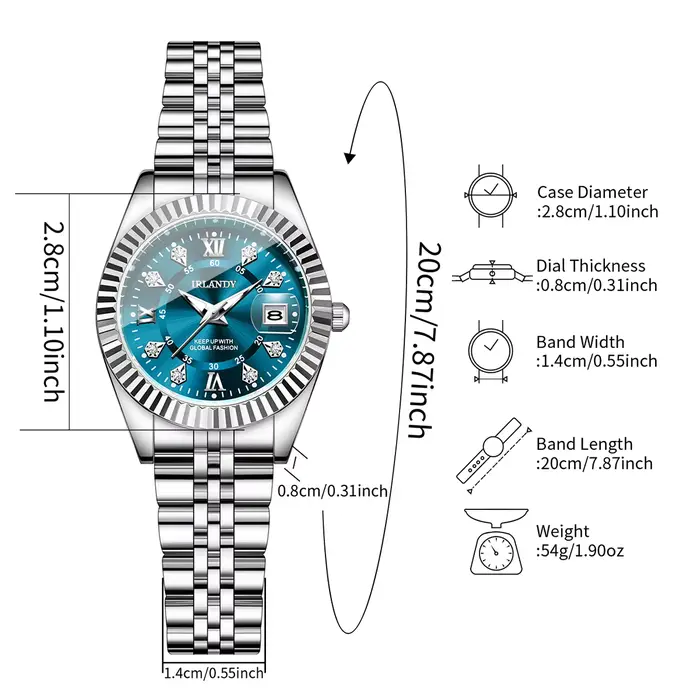 Montre à quartz pour femme avec cadran Roma
