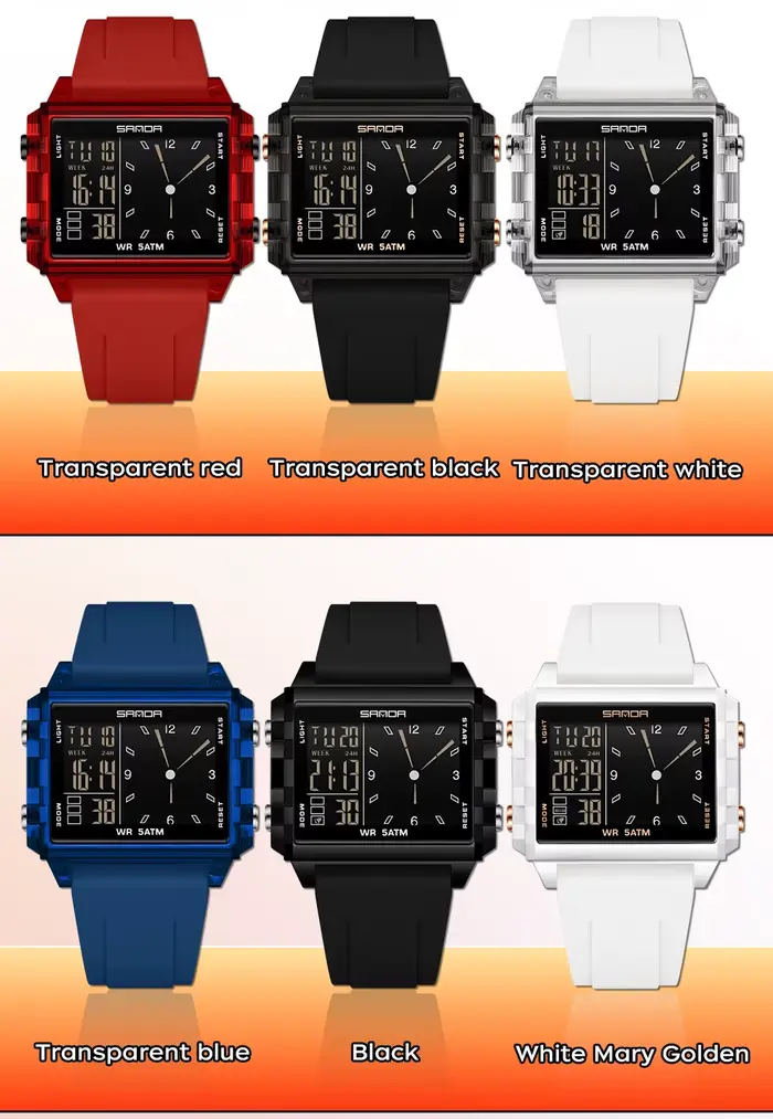 Mode SADNA nouveau 6273 montre électronique pour femme multifonctionnel sport LED étanche synchronis