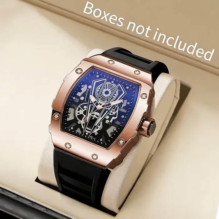 Montre à quartz Richard 2026 ajourée en forme de tonneau de vin pour homme