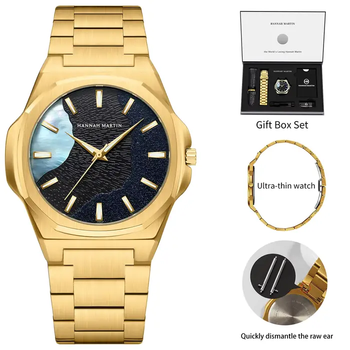 Montre à quartz de haute qualité HANNAH MARTIN, marque de prestige, pour homme, montre de business, 