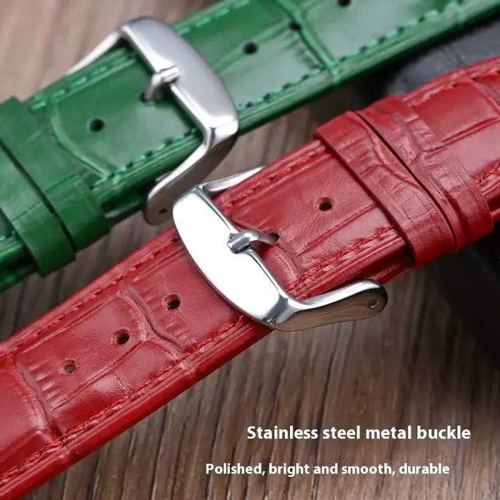 Bracelet de montre en cuir véritable pour hommes et femmes