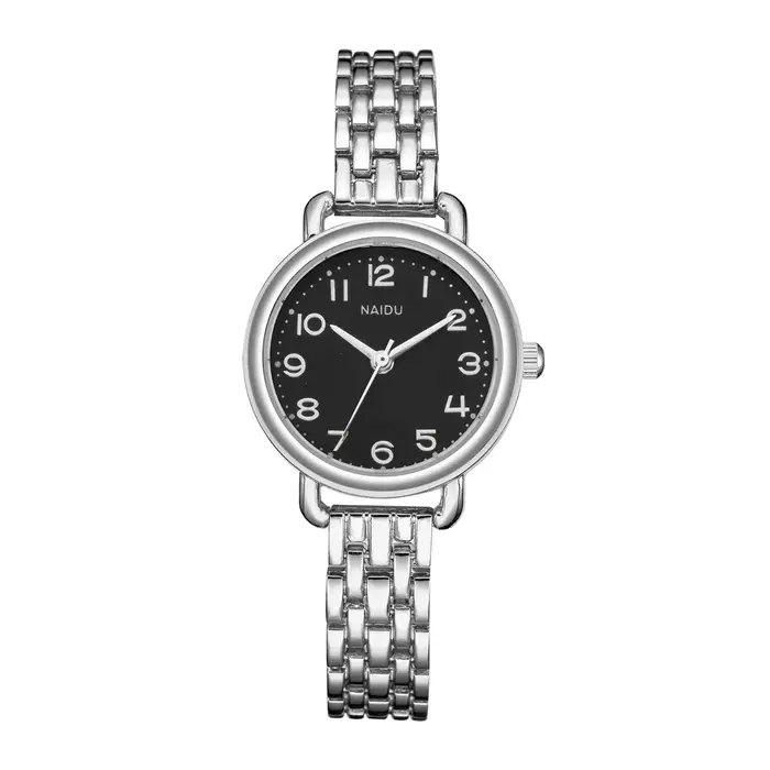 Petite montre à quartz pour femme avec bracelet en acier