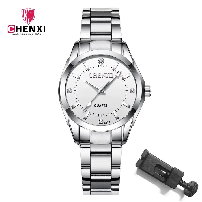 Montre CHENXI en acier inoxydable pour femme avec mouvement quartz résistante à l'eau pour différentes occasions spéciales