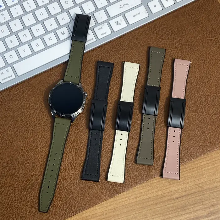 Bracelet magnétique en cuir et silicone pour Xiaomi Watch S3
