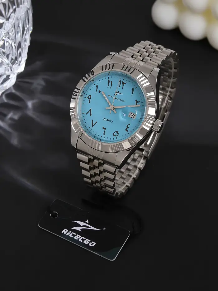 Montre RICECGO à Quartz Décontractée et Élégante avec Fonction Date Automatique pour Homme Occasions Quotidiennes