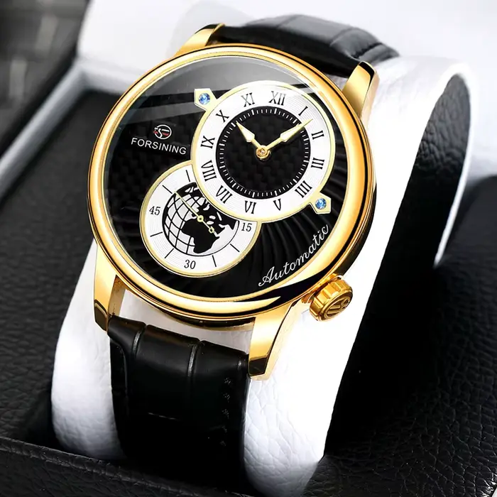 Nouvelle mode Sport course Design or noir hommes montres haut de gamme de luxe mâle automatique mécanique