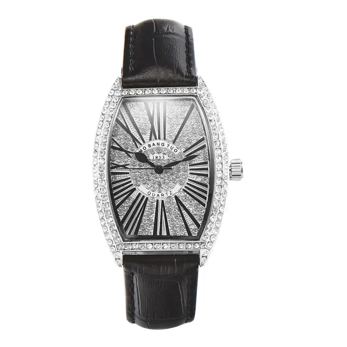 Montre-bracelet de luxe MBT021 en diamant pour femme style moderne occasionnels spéciaux quartz tonneau mode