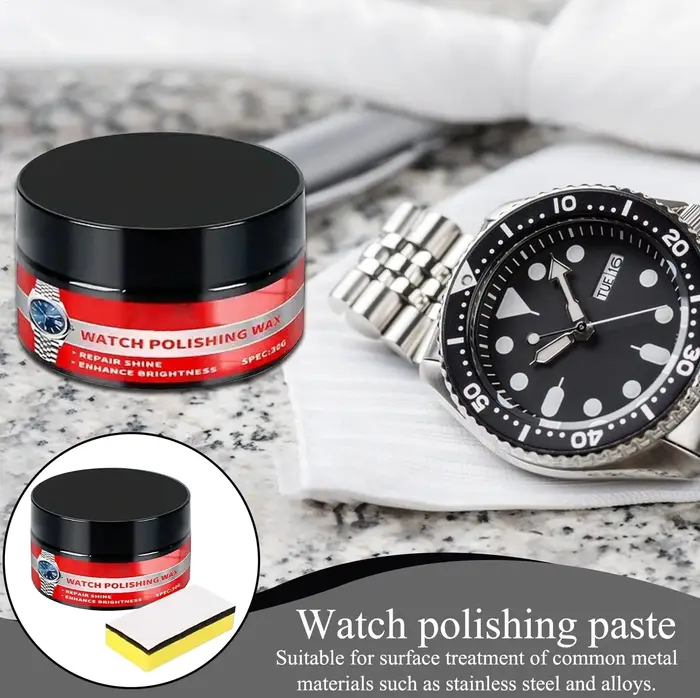 Pâte de polissage pour éliminer les rayures de montre avec éponge
