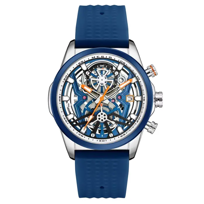 MEGIR-Montres chronographes de sport pour hommes, montre-bracelet à quartz étanche, date automatique