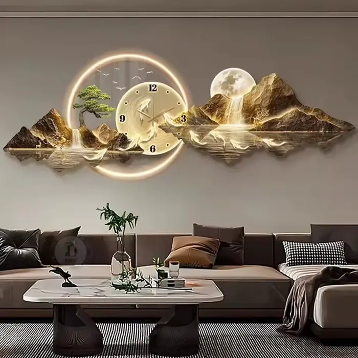 Design horloges murales de luxe salon Led esthétique minimaliste montre murale silencieux mode nordique Horloge