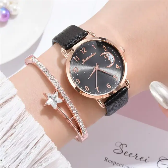 Montre blanche à Quartz en cuir pour femmes