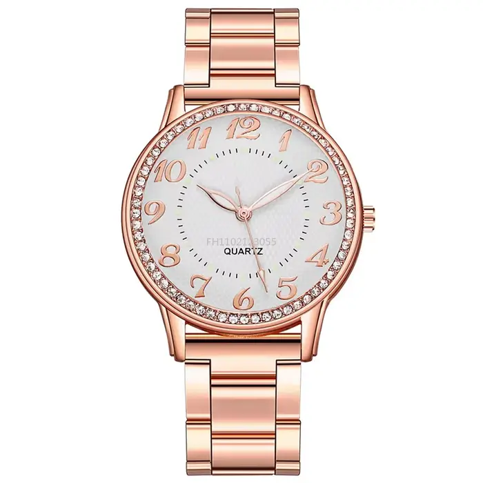 Montre élégante à quartz avec bracelet en maille et strass pour femme, montre de luxe pour affaires,