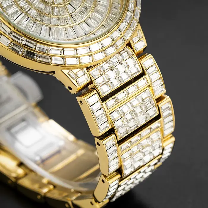 MISSFOX nouvelles montres Ice Out pour hommes Top marque horloge mode Hip Hop plein carré diamant Blingbing montre-bracelet mâle offre spéciale