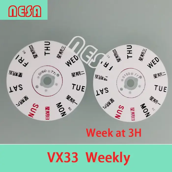 Pièces de montre, semaine, date, calendrier, disque, compatible avec 7750, 2834, 2836, 2824, 8285, 8