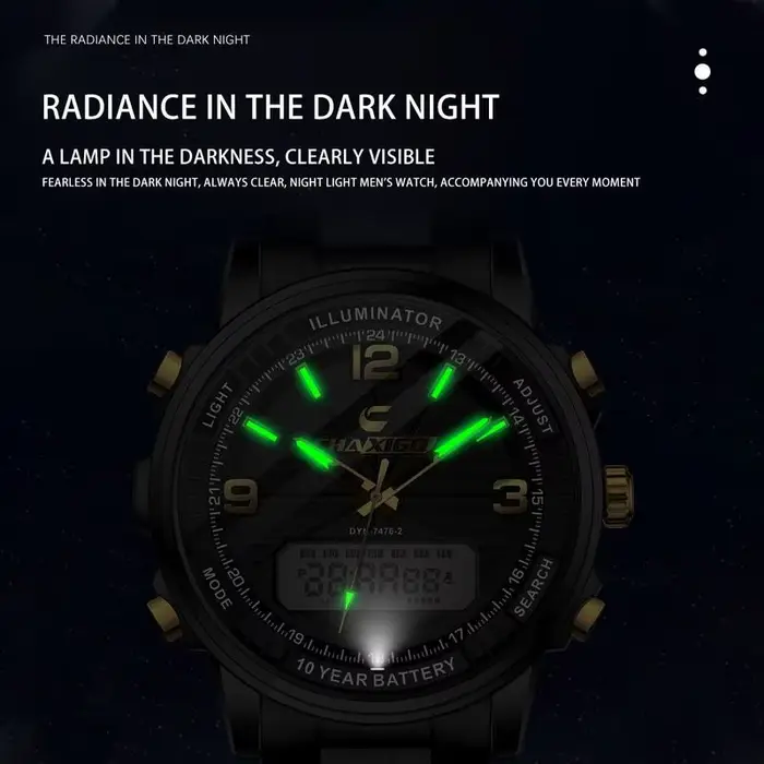 Montre-bracelet multifonctionnelle CHAXIGO avec affichage analogique-numérique pour homme, résistante à l'eau, idéale pour affaires et sport