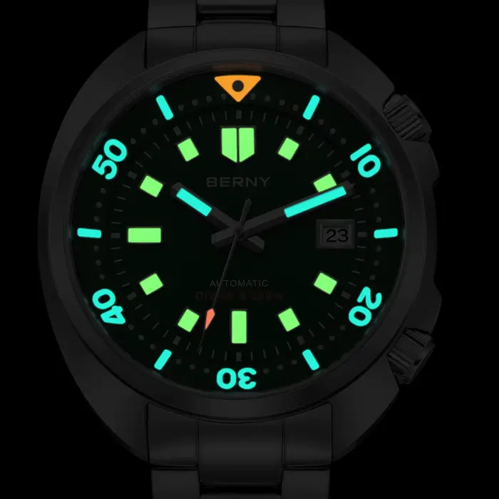 BERNY Diver hommes montre mis5 8215 haut automatique mécanique mode hommes montre de luxe saphir étanche 200m lumineux hommes montre