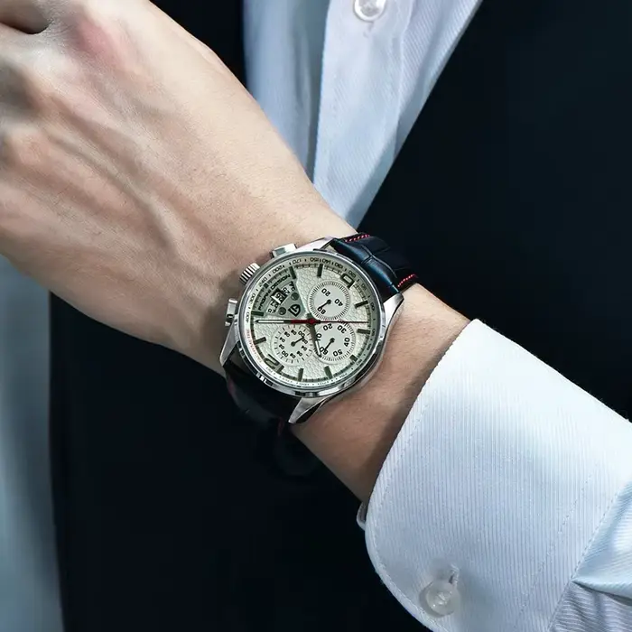 Montre Pagani Design homme quartz chronographe résistante à l'eau pour occasions formelles et activités de plein air
