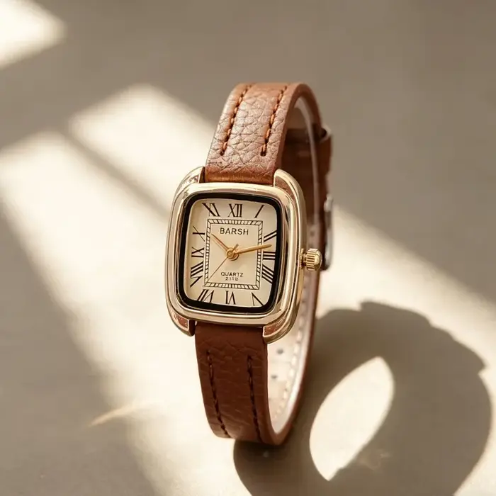 Montre-bracelet en cuir tendance pour femme