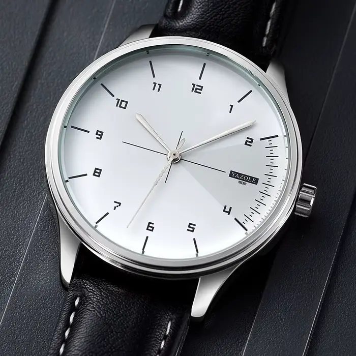 YAZOLE Top marque Montre de luxe pour hommes en cuir montres à Quartz
