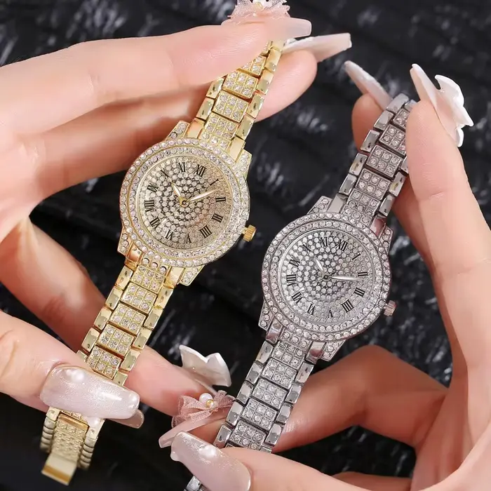 Montre à Quartz de luxe en Zircon fin brillant