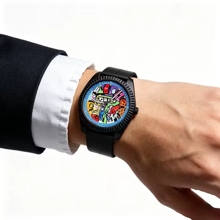 Montre homme à quartz style urbain rétro abstrait certifiée CE pour hommes occasions spéciales