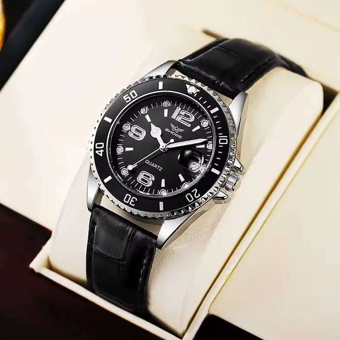 Montre bracelet en cuir pour hommes