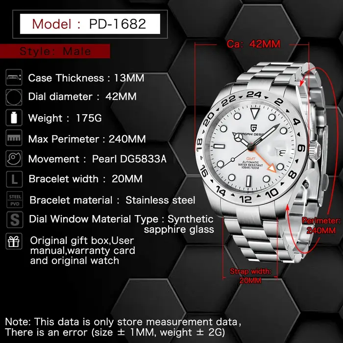Pagani Design 2026 Nouvelle Montre de Plongée Homme 42 mm Saphir Mécanique Automatique GMT Étanche 1