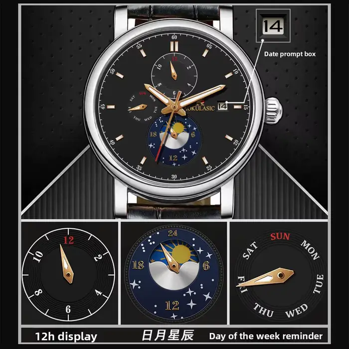 Montre automatique à remontage automatique pour homme