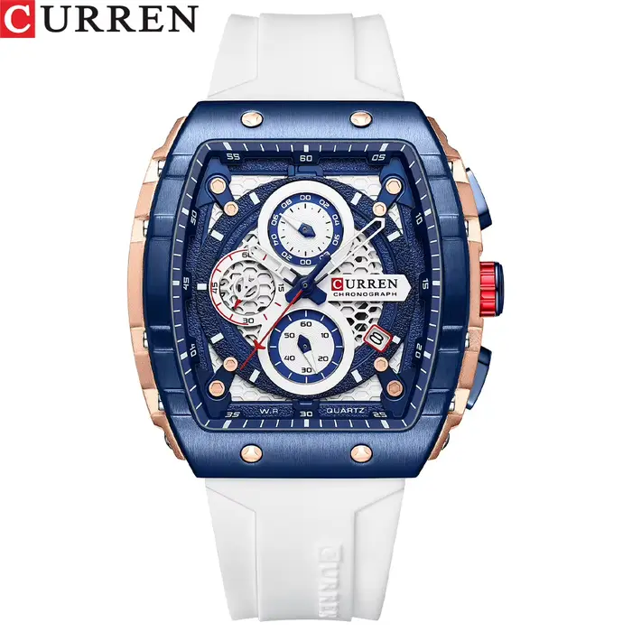 Montres pour hommes CURREN 8442, marque haut de gamme, montre-bracelet à quartz carrée de luxe, étan