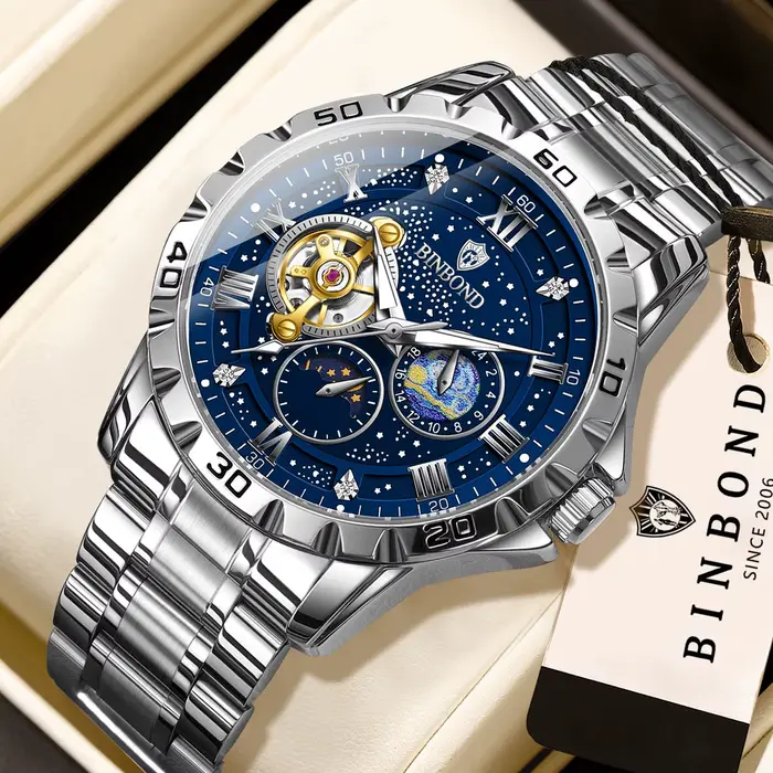 Montre-bracelet mécanique de luxe pour homme BINBOND