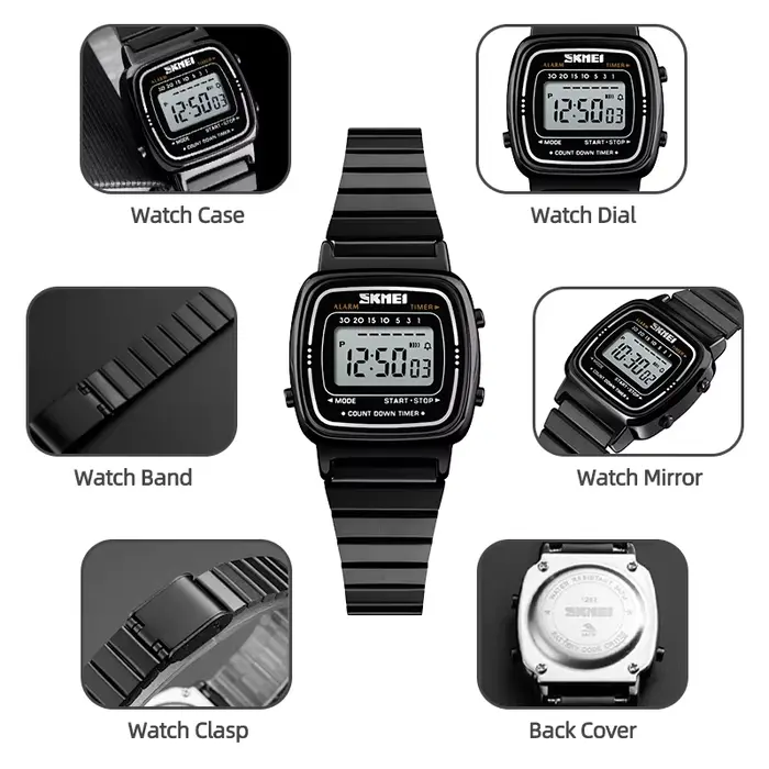 Skmei femmes Bracelet robe montres marque de luxe Bracelet en acier inoxydable mode étanche numériqu