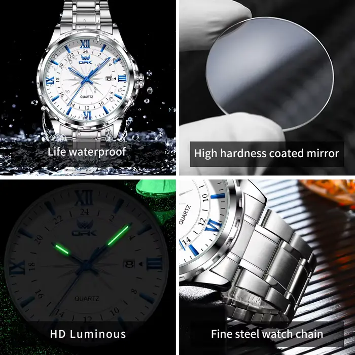 Montre avec bracelet en acier pour homme