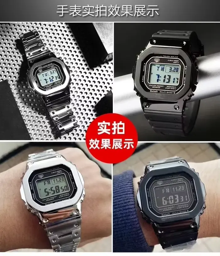 Bracelet de montre en acier inoxydable 316L pour Casio G-Shock GMW-B5000 GM-B2100 GM-B2100D compatibles avec plusieurs marques occasions spéciales et quotidienne