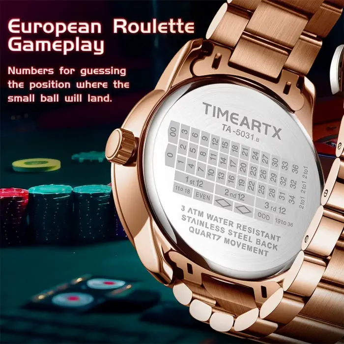 Montre-bracelet à quartz Uniguet acier rose pour homme design décontracté résistance à l'eau 3 bars occasionnels pour hommes occasions spéciales