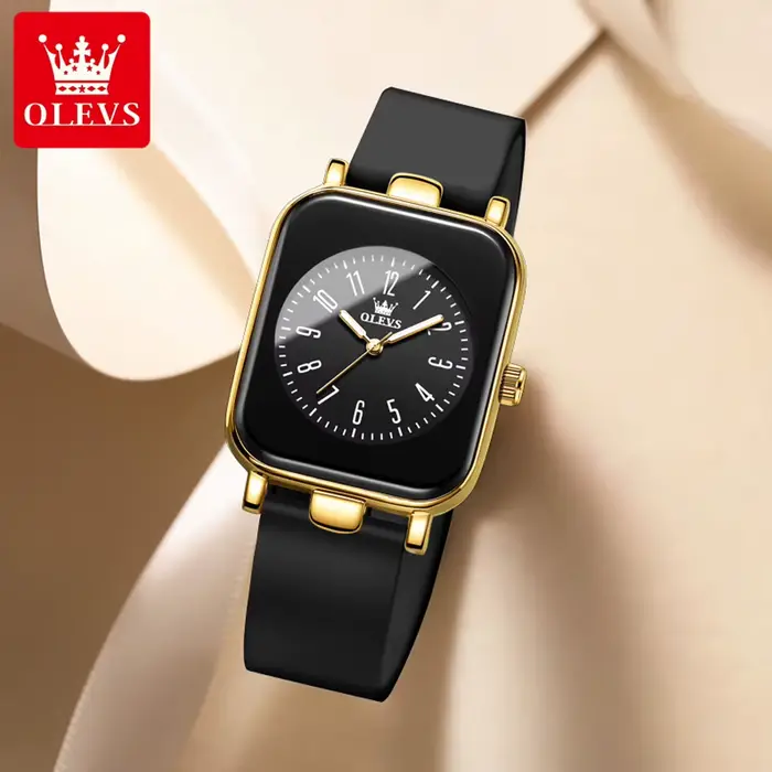 Montre à quartz étanche avec bracelet en silicone pour femme