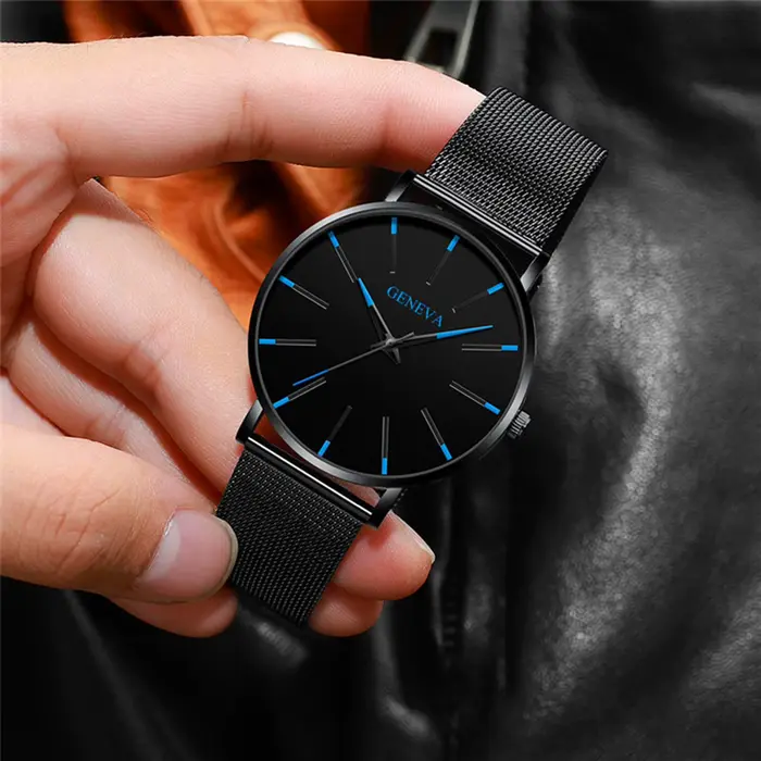 Montre genève minimaliste pour hommes