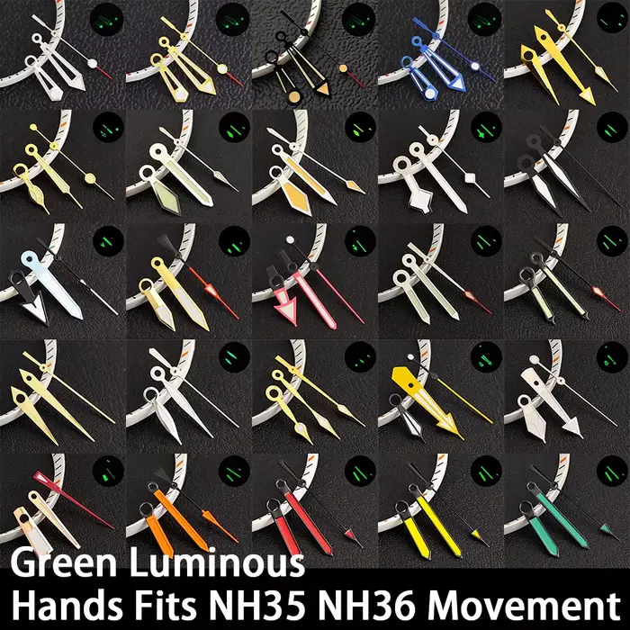 Aiguilles de montre compatibles avec les mouvements NH35/NH36/NH38/NH70/NH71/NH72
