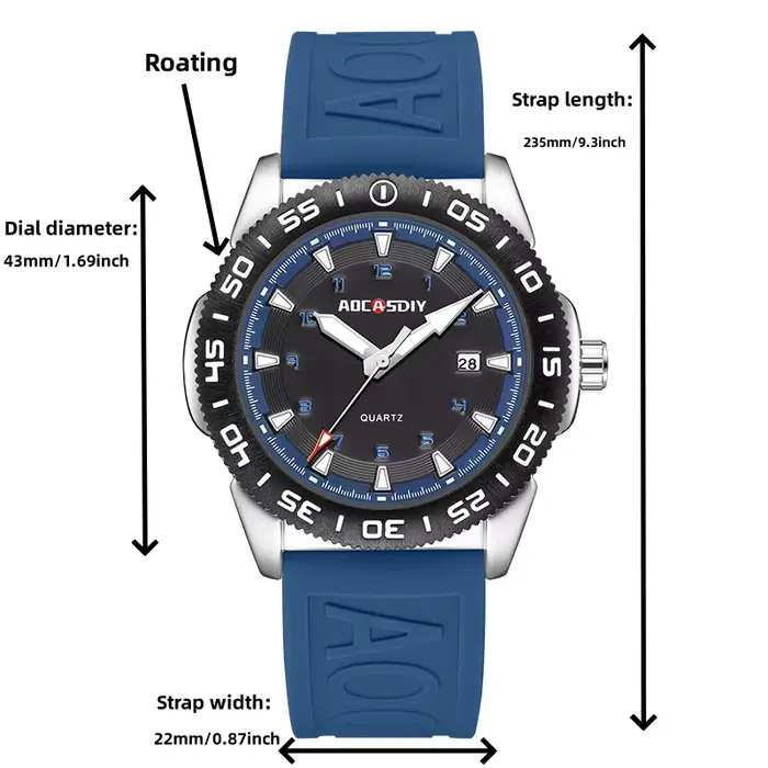 Montre à quartz étanche pour homme