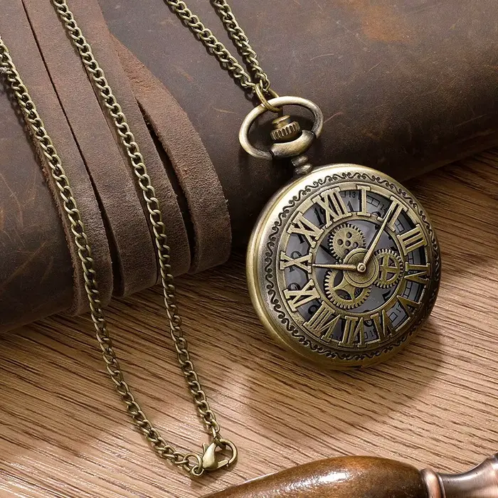 Montre de Poche à Quartz avec Numérisation Romaine pour Homme et Femme