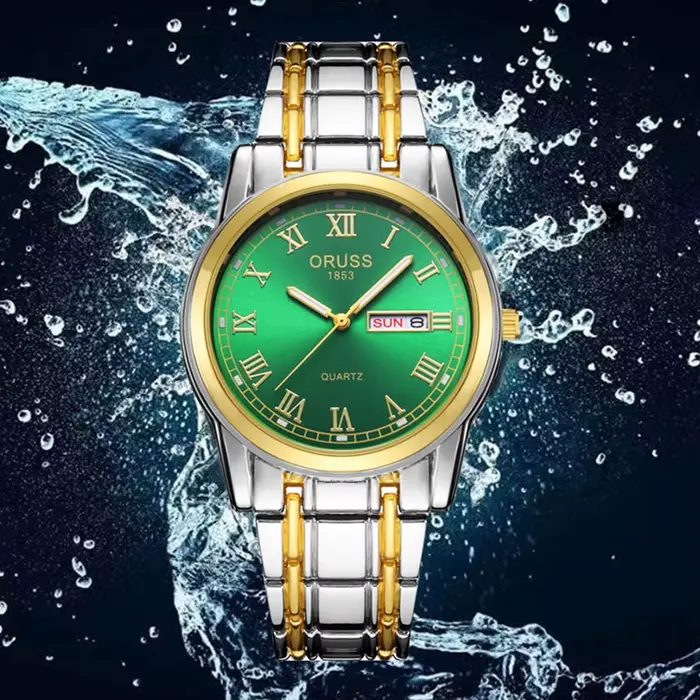 Montre à quartz étanche en acier inoxydable pour homme