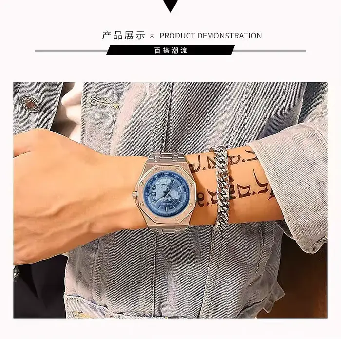 Nouvelle montre OMAYS avec cadran luminescent et double boucle papillon pour homme et femme, élégante et résistante à l'eau, pour occasions spéciales et quotidienne