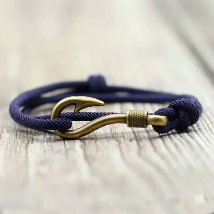 Bracelet à ancre en forme d'hameçon pour hommes et femmes