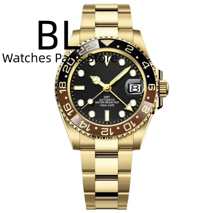 Montres mécaniques BLIGER 40MM bicolores or Rootbeer pour hommes